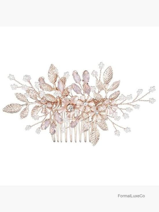 Vintage Crystal Pearl Wedding Hair Comb